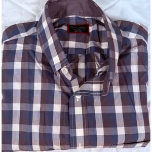 UNTUCKit Slim Fit Wrinkle Free Long Sleeve Shirt Mens Large Button Up Checkered